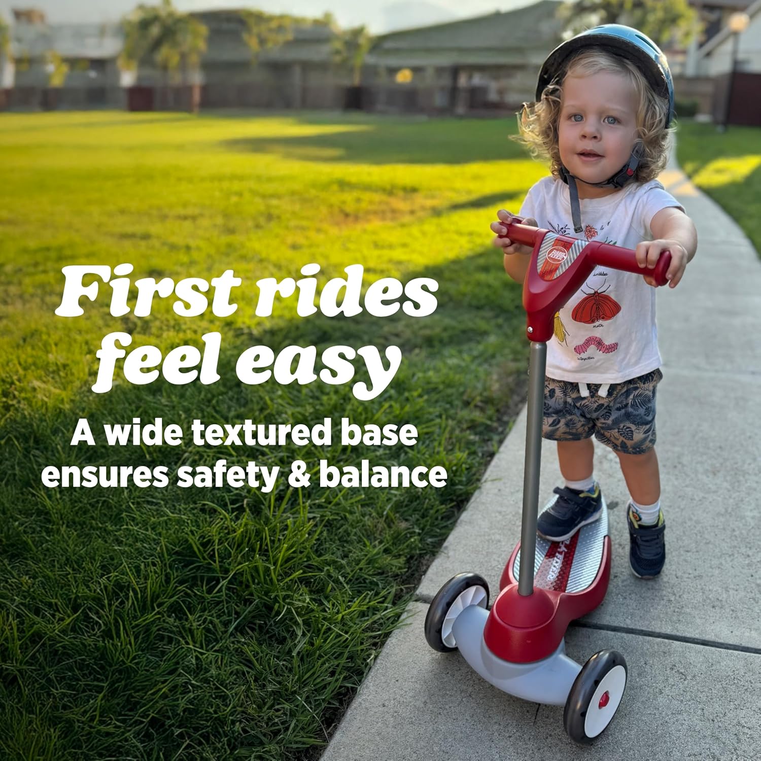 Radio Flyer My 1st Scooter, Red, For Kids 2-5 Years Old, Extra Wide Base for Balance, 2 Front Wheels for Added Stability, Easy to Use Foot Brake, 3 Wheel Scooter for Kids, (Amazon Exclusive)